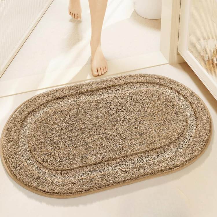 Soft Oval Bathroom Floor Mat - Fesara