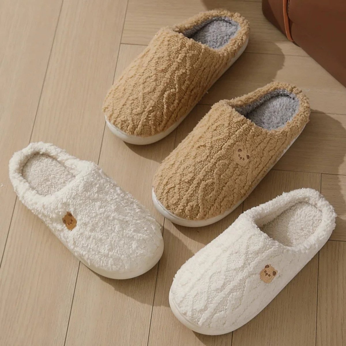Fluffy Bear Slippers for Women Winter Comfort - Slippers - Wild Eye Vision