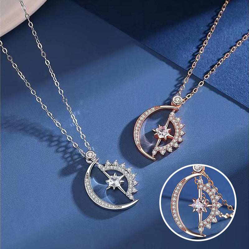 Celestial Moon Star Pendant Necklace