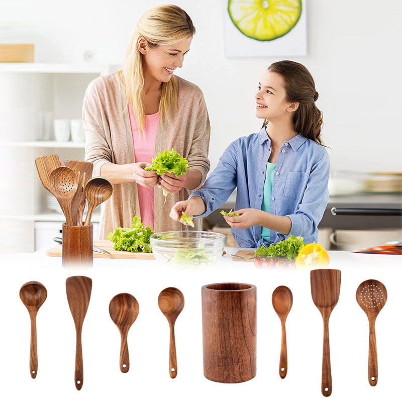 Natural Teak Wooden Utensil Set