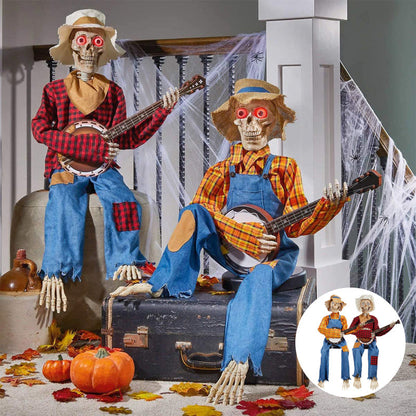 Funny Cartoon Banjo Skeleton Figures - Fesara