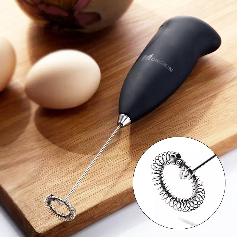 Compact Electric Milk Frother in Stainless Steel