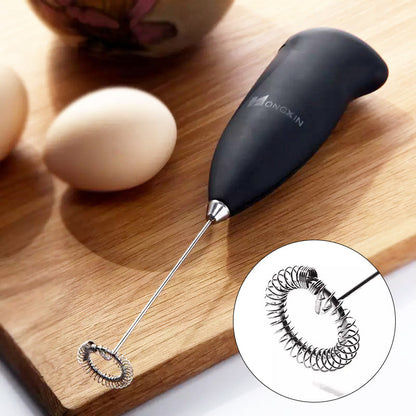 Compact Electric Milk Frother in Stainless Steel
