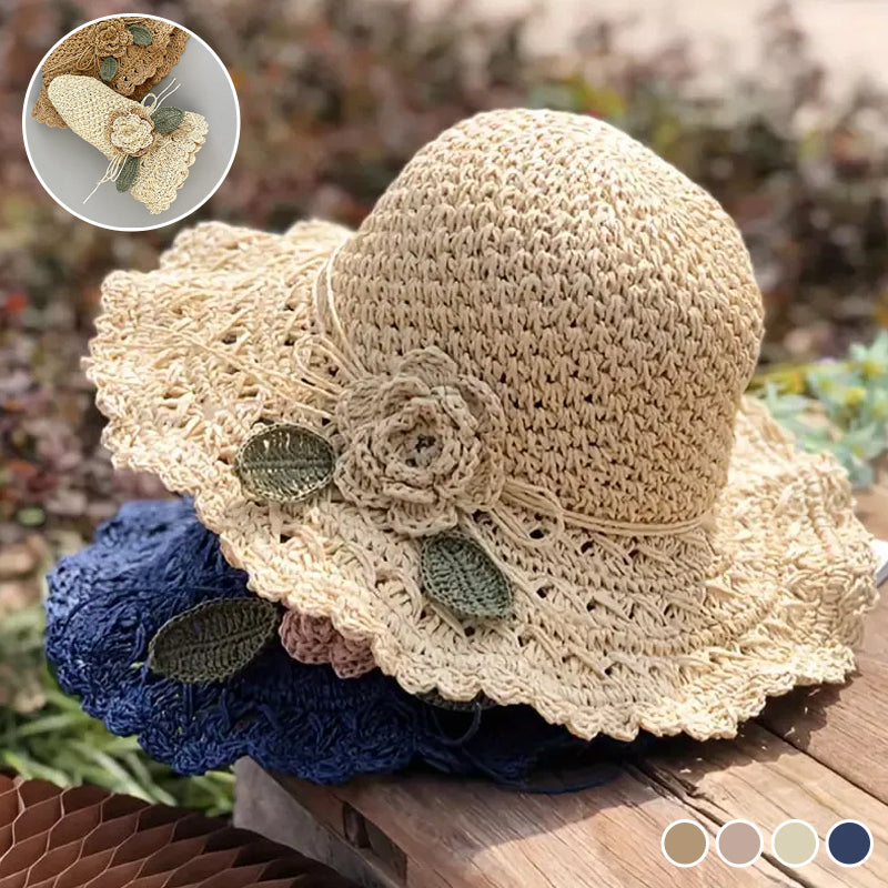 Fesara | Chic Summer Raffia Hat with Floral Trim