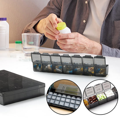 Daily Pill Box with 28 Storage Compartments