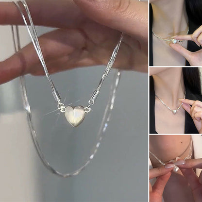 Lovely Magnetic Heart Necklace Pendant