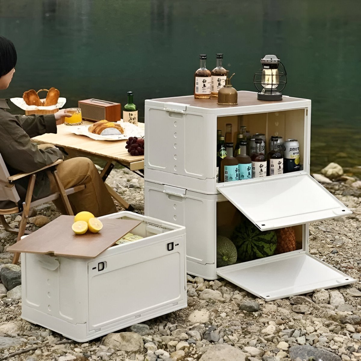 Portable Garden Storage Container with Worktop Lid - Fesara