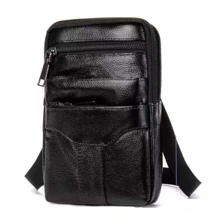 Men's Real Leather Crossbody Phone Bag - Fesara