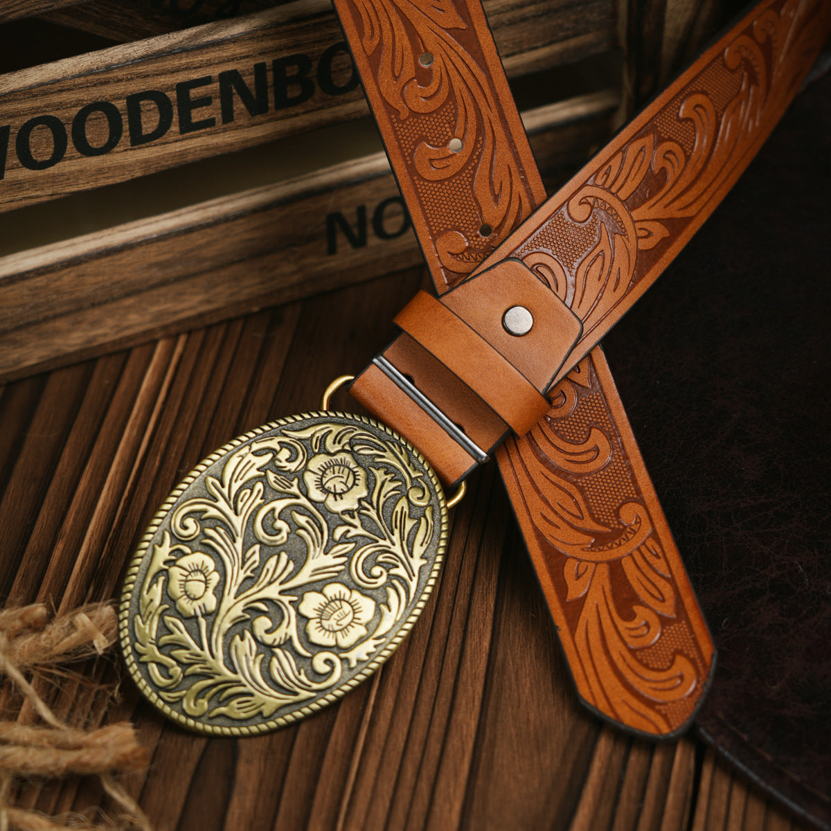 Classic Mens Leather Belt with Strong Metal Buckle - Fesara