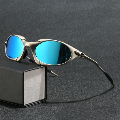 Men's Athletic Polarized Shades - Slim Metal Frame - Fesara