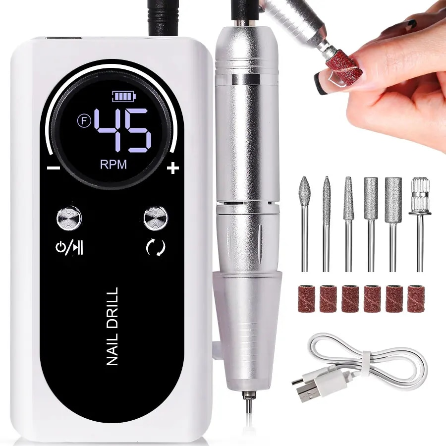 Compact Rechargeable Nail Drill for Acrylic Nails - Fesara