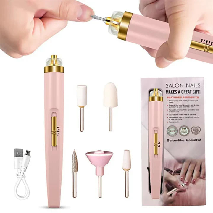 Compact 5-in-1 Nail Drill Kit with LED Light