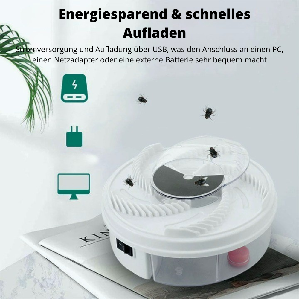 Silent Fly Catcher with Rotating Bait Trap for Home