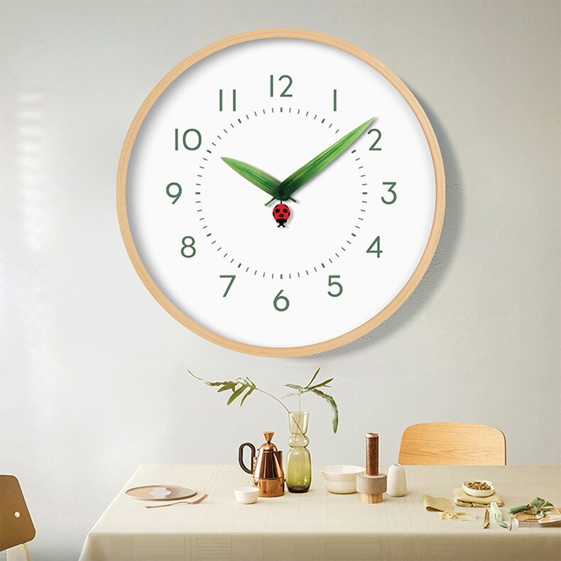 Rustic Wooden Bird Clock with Floral Design - Fesara