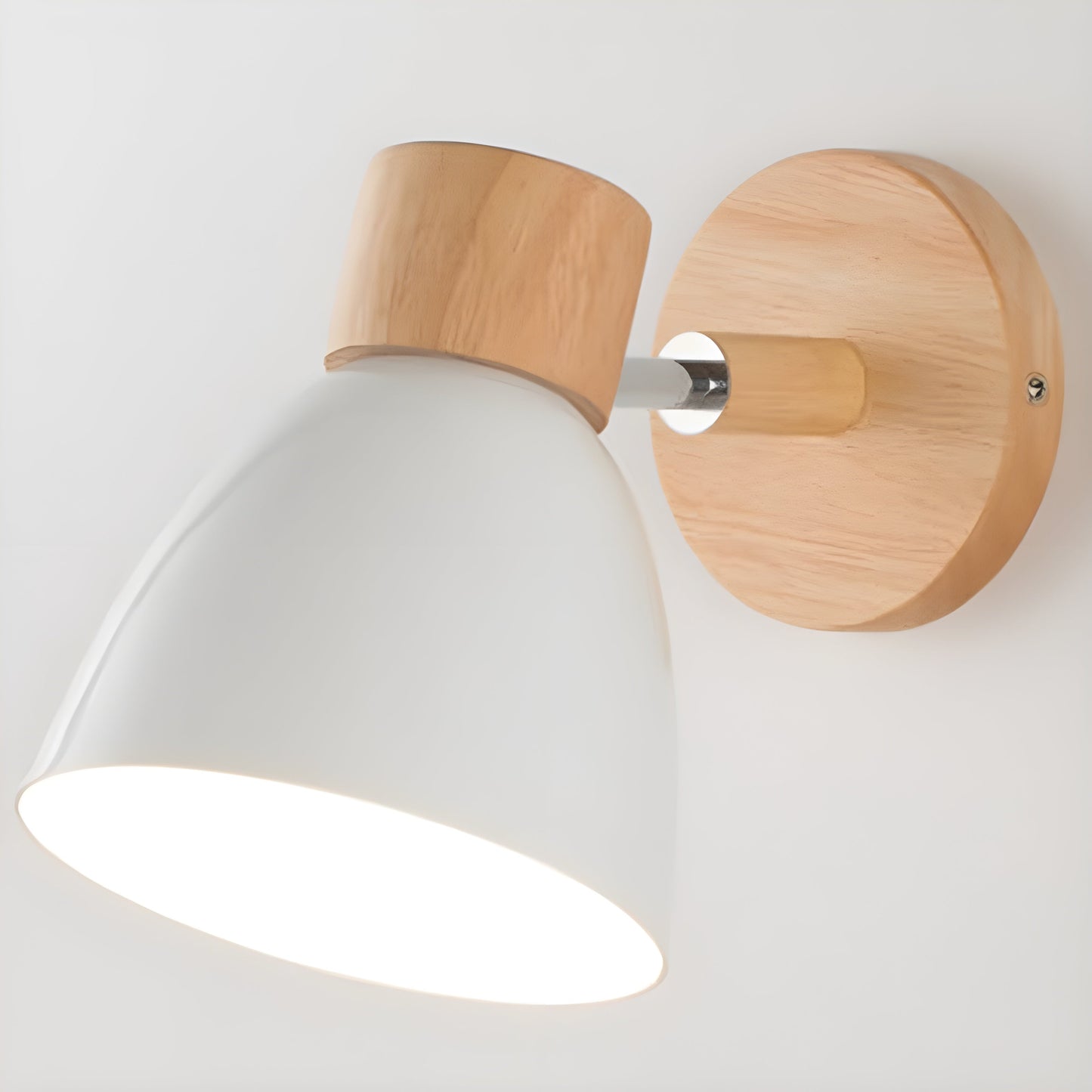 Rustic Wood Bedroom Wall Light with On/Off Switch