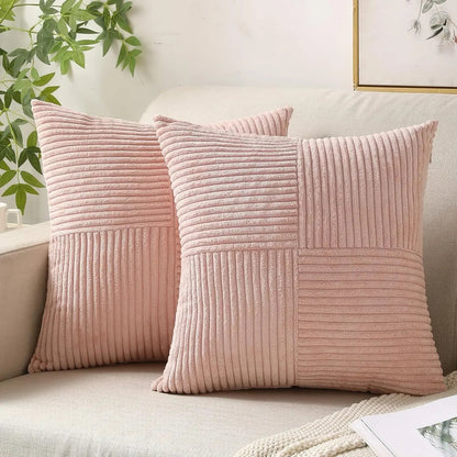 Plush Corduroy Throw Pillow Covers