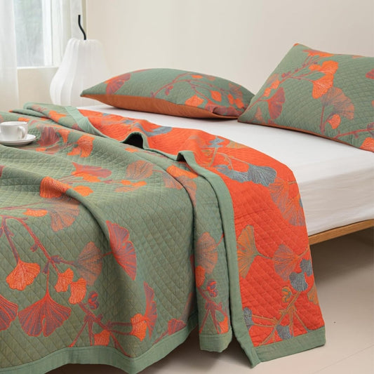 Soft Floral Reversible Cotton Bedding Set - Fesara