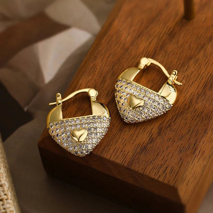 Luxurious Crystal Heart Drop Earrings