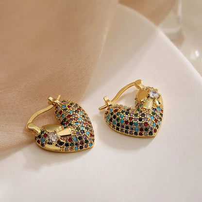 Luxurious Crystal Heart Drop Earrings