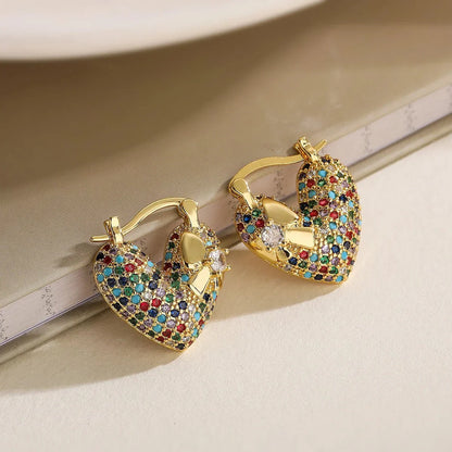 Luxurious Crystal Heart Drop Earrings