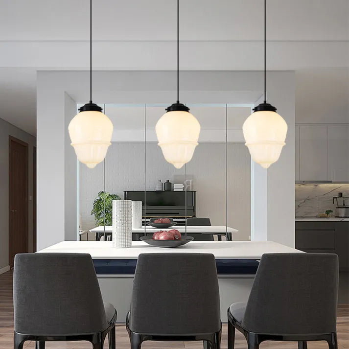 Vintage Retro Pendant Lamp with Glass Shade