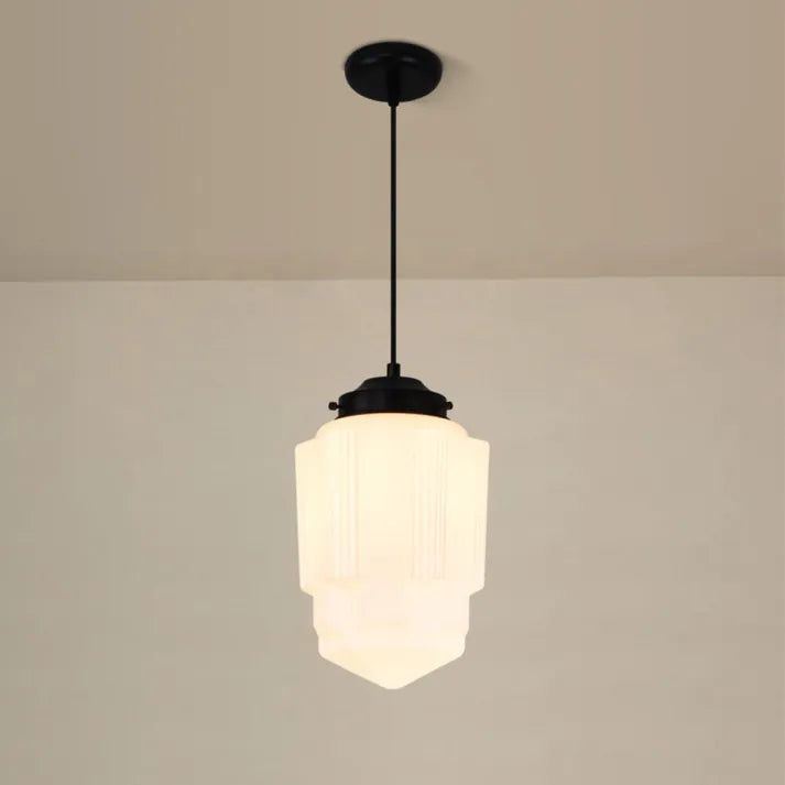 Vintage Retro Pendant Lamp with Glass Shade