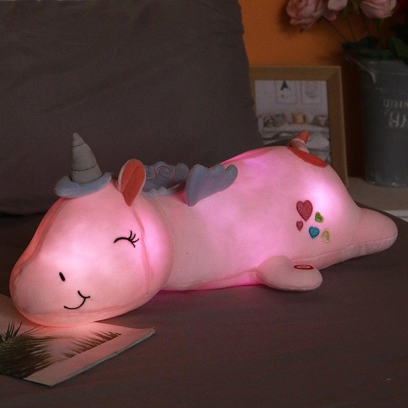 Colorful Unicorn Soft Toy with LED Lights - Fesara