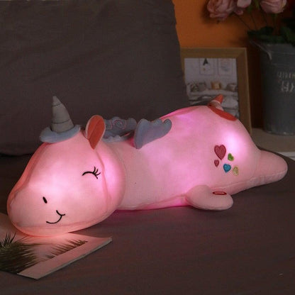 Colorful Unicorn Soft Toy with LED Lights - Fesara