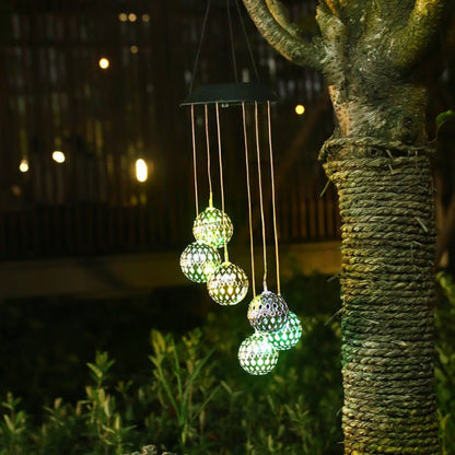 Colorful Solar Wind Chime with LED Lights - Fesara