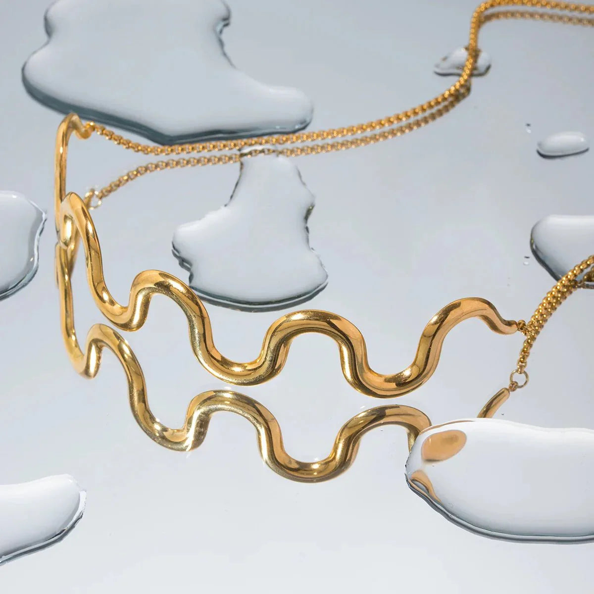 Luxury Wave Bar Necklace and Bracelet Set