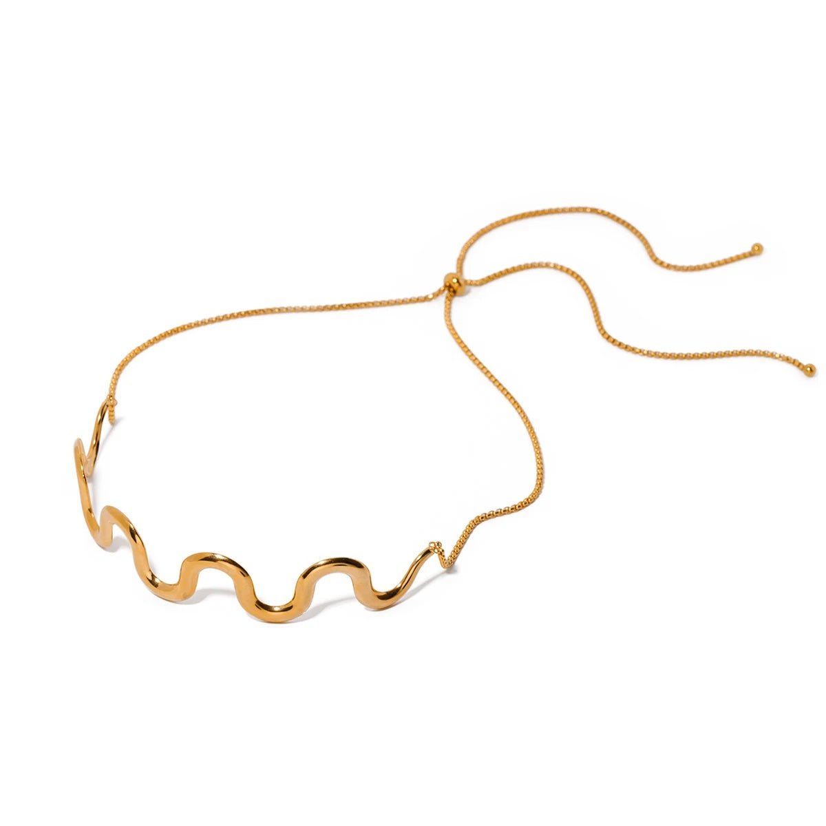 Luxury Wave Bar Necklace and Bracelet Set - Fesara