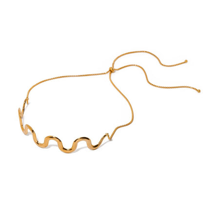 Luxury Wave Bar Necklace and Bracelet Set - Fesara