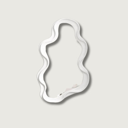Fluffy White Round Hanging Wall Mirror for Bedroom