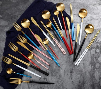 Premium Stainless Steel 24pc Flatware Set for Fine Dining