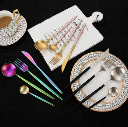 Premium Stainless Steel 24pc Flatware Set for Fine Dining