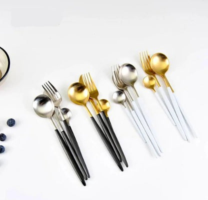 Premium Stainless Steel 24pc Flatware Set for Fine Dining