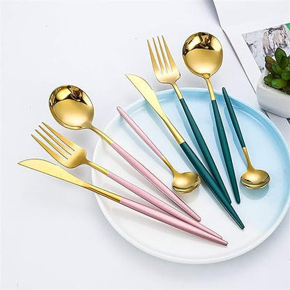 Premium Stainless Steel 24pc Flatware Set for Fine Dining