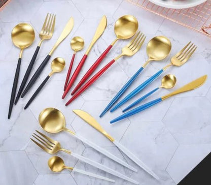 Premium Stainless Steel 24pc Flatware Set for Fine Dining