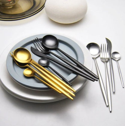 Premium Stainless Steel 24pc Flatware Set for Fine Dining