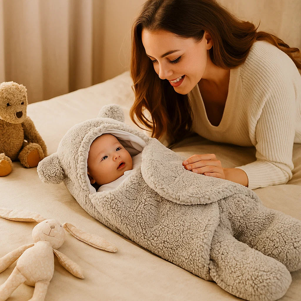 Cute Bear Baby Blanket and Pajama Set