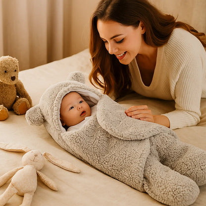 Cute Bear Baby Blanket and Pajama Set