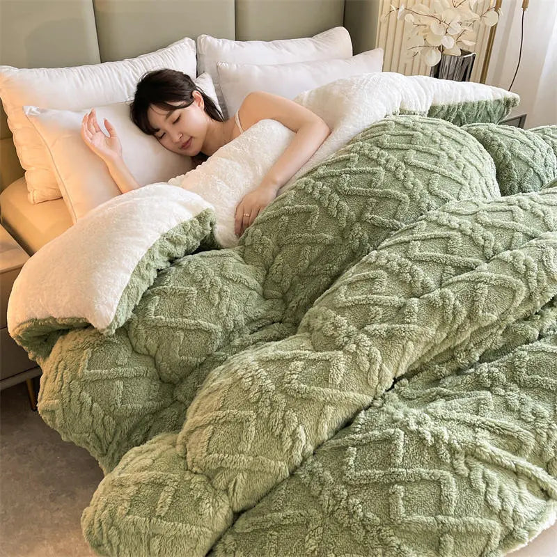 Soft Plush Winter Duvet Cover - Warm Fleece Bedding Set