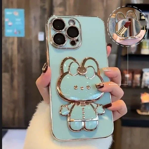 Cute 3D Rabbit Mirror Phone Case - Fesara