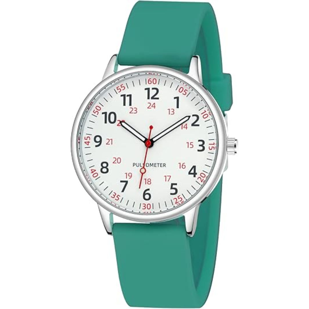 Fashionable Ladies Clip On Watch - Water Resistant Silicone Strap