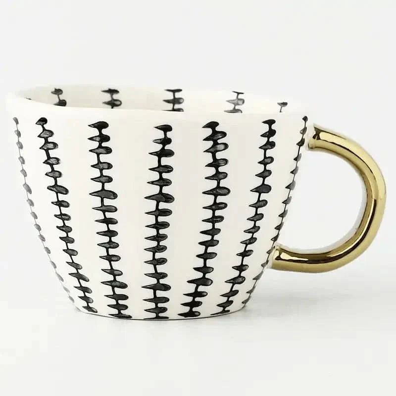 Luxury Gold Accent Ceramic Coffee Mug