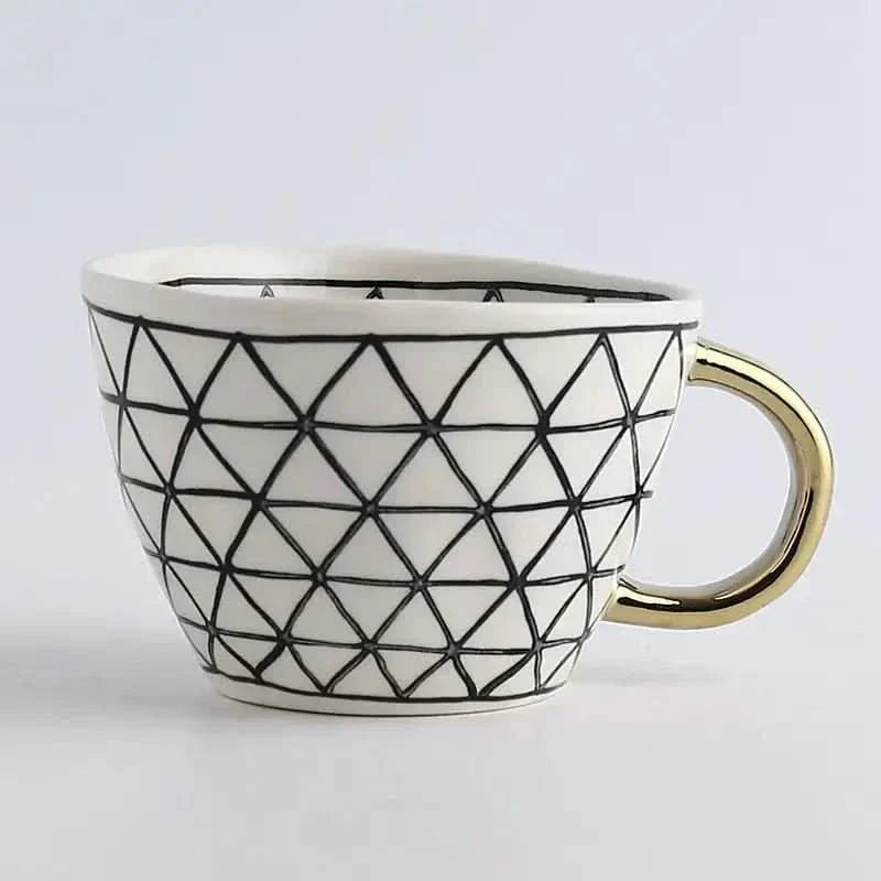 Luxury Gold Accent Ceramic Coffee Mug