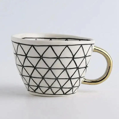 Luxury Gold Accent Ceramic Coffee Mug