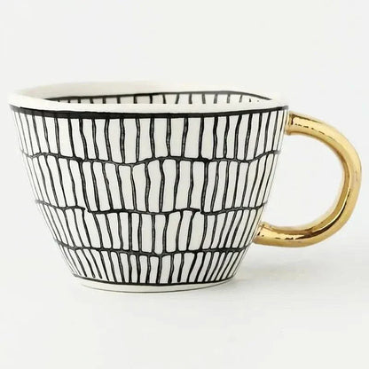 Luxury Gold Accent Ceramic Coffee Mug