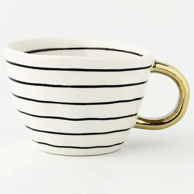 Luxury Gold Accent Ceramic Coffee Mug