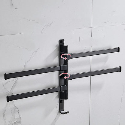 Modern Black Metal Towel Holder Rack